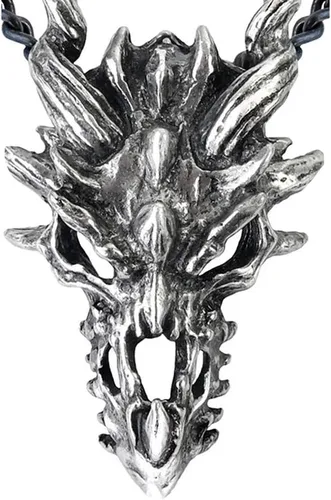 Miniatura 2 de Alchemy Gothic Colgante de calavera de dragón (Metal-Wear), Peltre