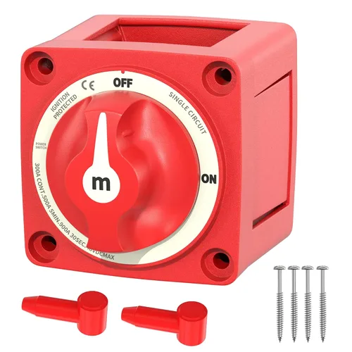 Miniatura 12 de Joinfworld Interruptor de desconexión de batería de poste lateral, 12 V-48 V, 275 A, impermeable, interruptor de corte de batería marina, 12
