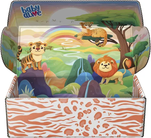 Miniatura 3 de Baby Alive Rainbow Wildcats muñeca de tigre, con accesorios, bebida, pañal, juguete de tigre para niños mayores de 3 años, pelo marrón