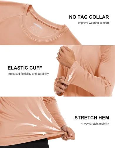 Miniatura 68 de MAGCOMSEN Camisas de manga larga para hombre, protección solar UPF 50+, camisetas atléticas para senderismo, correr, entrenamiento, protección