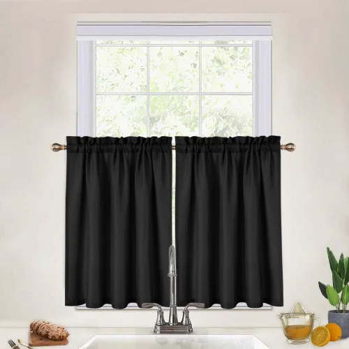 Miniatura 24 de CAROMIO - Cortina para cocina, cortina texturizada, cortinas para ventana de baño, varios tamaños