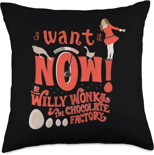 Miniatura 5 de Willy Wonka Chocolate Factory I Want It Now - Almohada (16.0 x 16.0 in), multicolor