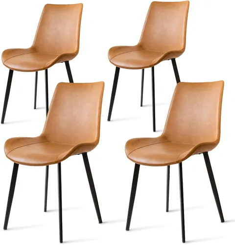 Miniatura 28 de Sillas de Comedor, Sillas de Comedor Modernas de Cuero PU, Sillas de Comedor con Patas de Metal Resistentes, Sillas de Cocina con Asiento Tapizado