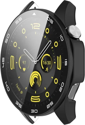 Miniatura 3 de FitTurn Funda rígida de policarbonato con protector de pantalla de vidrio templado a escala integrada compatible con Huawei Watch GT4