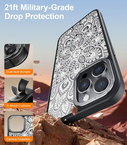 Miniatura 34 de Goodon para iPhone 15 Pro Max con protector de pantalla de privacidad, compatible con Magsafe, funda translúcida mate a prueba de golpes - Linda