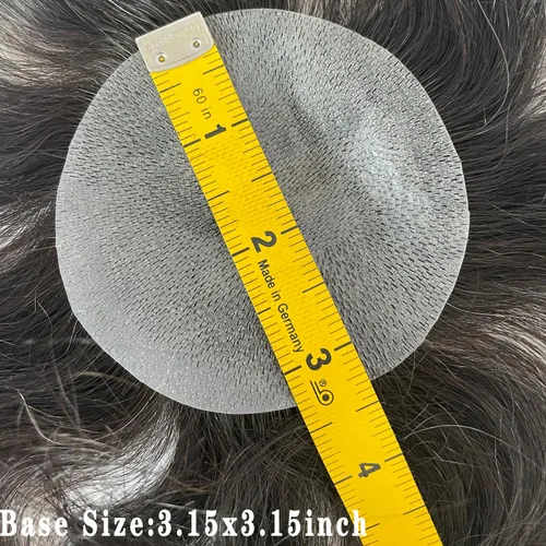 Miniatura 6 de Voloria Parche para el cabello de punto calvo para hombres, 3.15 x 3.15 pulgadas, parches de pelo completo de poliuretano para cubrir la base