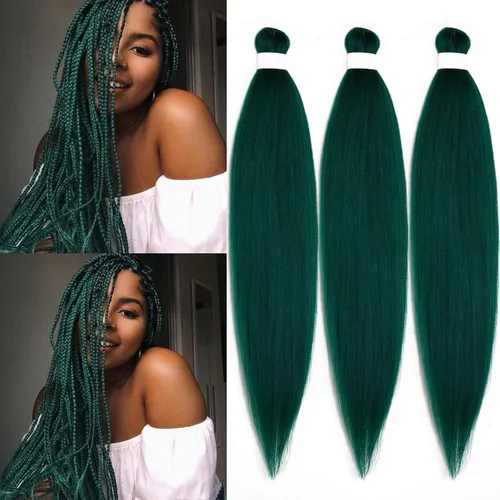 Miniatura 66 de Cabello para Trenzar Naranja Jengibre Pre-Estirado Kanekalo Cabello para Trenzar Pre-estirado 26 pulgadas Extensiones de Cabello Sintético