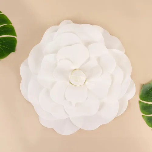 Miniatura 10 de Efavormart - Rosas de espuma 3D grandes para decoración de bodas, paquete de 4 flores artificiales de 12 pulgadas, color oro rosa, ramo de bricolaje