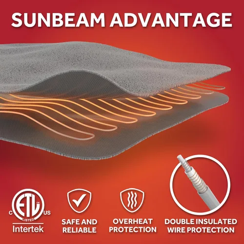 Miniatura 6 de Sunbeam Manta eléctrica de forro polar Royal Ultra de tamaño completo, 84" x 72", 12 ajustes de calor, apagado automático seleccionable de 12 horas