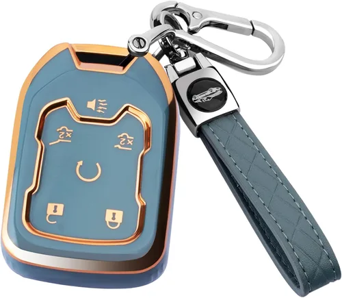 Miniatura 17 de XIYANG TRADE para funda de llavero GMC con llavero, funda de llave de TPU de protección completa compatible con GMC Chevy Silverado Suburban Tahoe