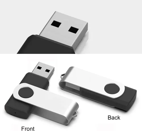 Miniatura 2 de Paquete de 5 unidades flash USB 2.0 giratorias de 4 GB, memoria a granel para almacenamiento de datos, negro/azul/naranja/verde/morado