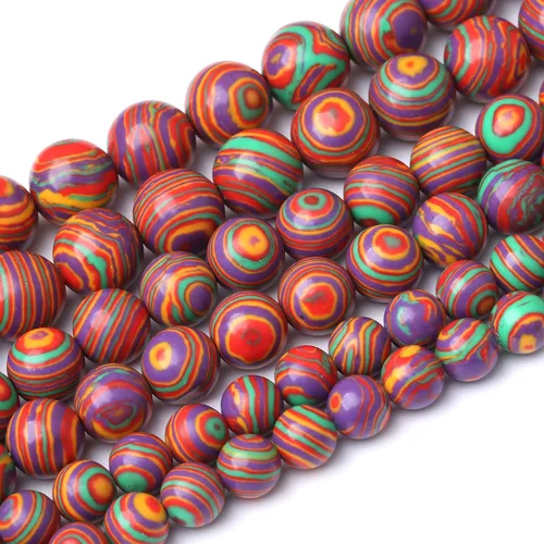 Miniatura 11 de 36 PIEZAS Cuentas de Malaquita Roja de 10 MM, Cuentas Redondas Sueltas de Gema Natural para Hacer Joyería 38 cm