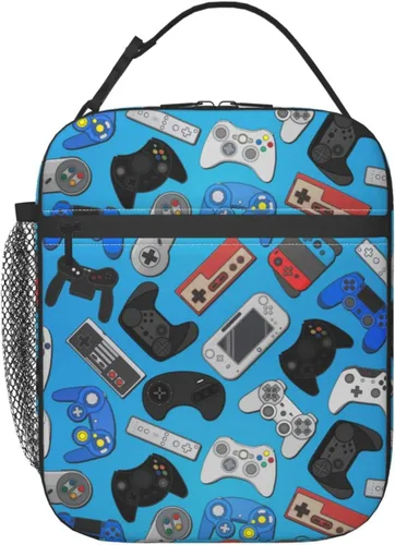 Miniatura 14 de Bolsa de almuerzo a cuadros negra y arco iris, portátil, reutilizable, con cremallera, para picnic, trabajo, oficina, viajes, escuela