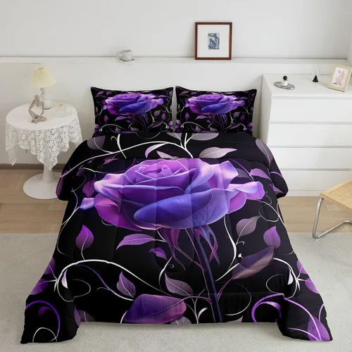 Miniatura 11 de Feelyou Juego de ropa de cama de vaca de las Highland para niños, edredón de ganado con girasol para niñas, adolescentes, juego de edredón