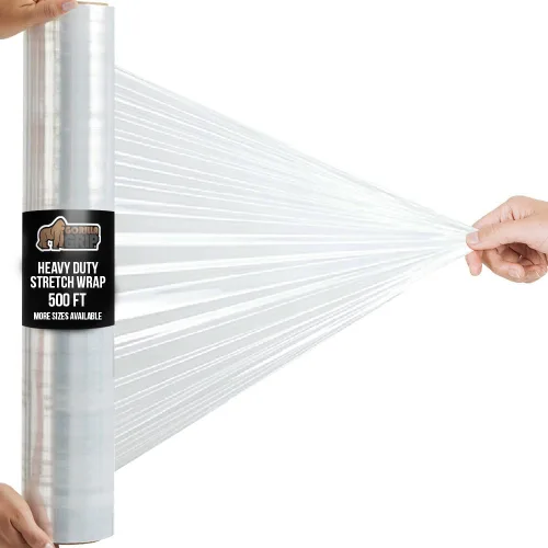 Miniatura 18 de GORILLA GRIP Film extensible 500% de plástico resistente, paquete de 2 rollos de envoltura retráctil de 1200 pies de 17 pulgadas, resistente a