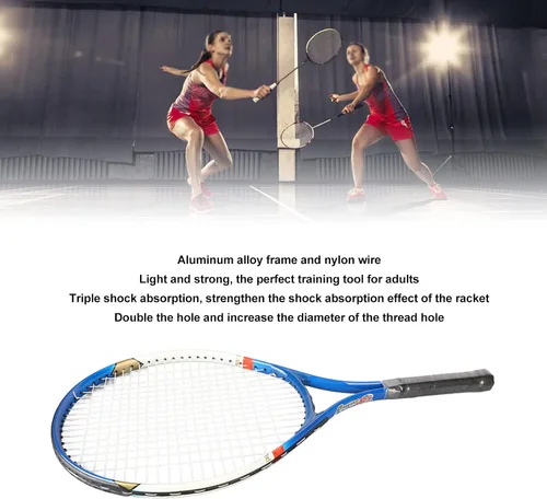 Miniatura 4 de RiToEasysports Raqueta de tenis para adultos, de aleación de aluminio de 27 pulgadas, ligera, para principiantes, jugadores intermedios