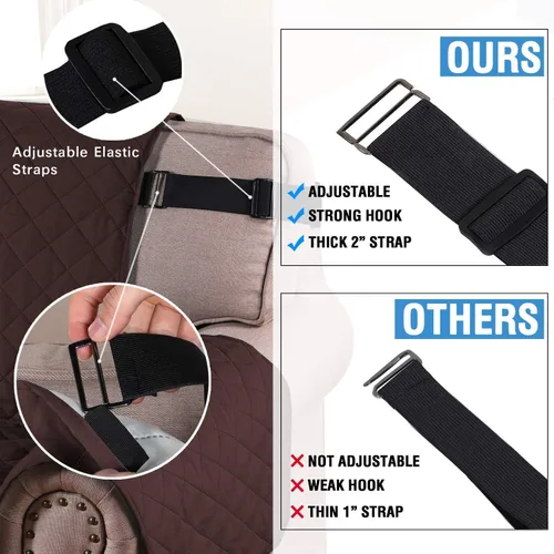 Miniatura 7 de H.VERSAILTEX Paquete de funda reversible para silla y funda de sofá marrón