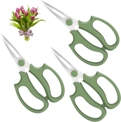 Miniatura 11 de Housolution Tijeras de flores, tijeras florales fuertes, tijeras de podar de jardín de acero de primera calidad, tijeras de jardín, tijeras