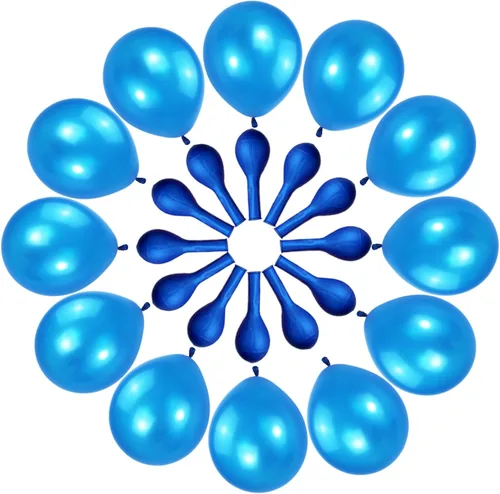 Miniatura 2 de Paquete de 120 globos de color azul perla, globos brillantes de látex azul real de 12 pulgadas para cumpleaños, bodas, baby shower, Halloween.