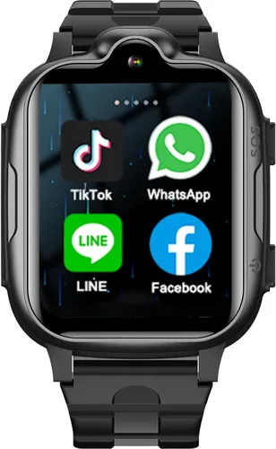 Miniatura 7 de MJVV 4G Reloj inteligente GPS para niños con función de llamada, Whatsapp, Line, Facebook, TikTok, rastreador, teléfono, reloj con videollamada