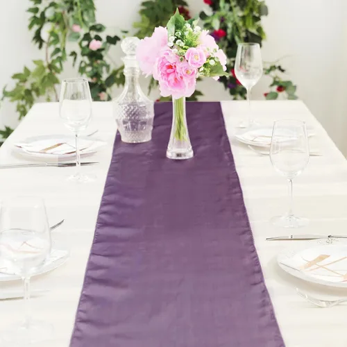 Miniatura 8 de Efavormart - Paquete de 10 caminos de mesa de satén de alta calidad para bodas, fiestas de cumpleaños, ajuste rectangular y mesa redonda, 12 x 108