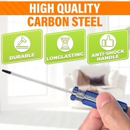 Miniatura 3 de Paquete de 2 destornilladores Torx T8 – Bueno para trabajos de reparación, bricolaje, electrónica y controladores Destornillador Torx T8 de acero