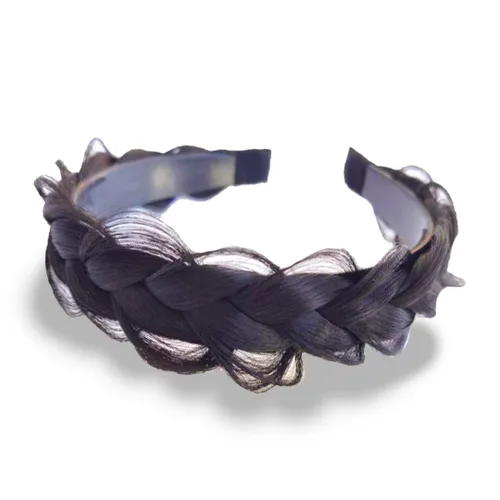 Miniatura 8 de RPZL (Rubio caramelo 8/14) Diademas trenzadas de cabello sintético – Diadema trenzada ligera y antideslizante – Dos hebras de 4 pulgadas de ancho