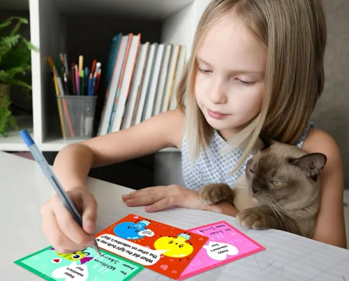 Miniatura 7 de JUESMOS Tarjetas de San Valentín para niños, 30 tarjetas divertidas de broma para raspar con calcomanías, tarjetas de felicitación de San Valentín