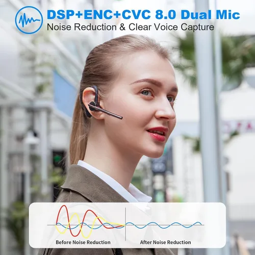 Miniatura 2 de New Bee Auricular Bluetooth V5.2 Auriculares inalámbricos Bluetooth 24 horas de conversación CVC8.0 Dual Mic Cancelación de ruido