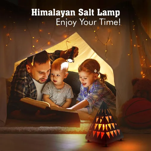 Miniatura 5 de Himalayan Glow HS-1003 Lámpara de sal de cristal tallada a mano del Himalaya con base de madera, 6-7 libras, rosa