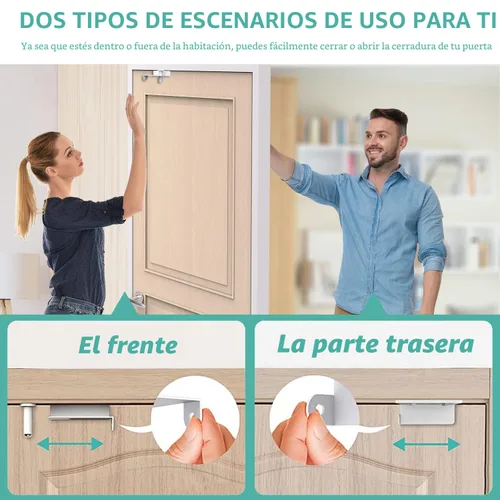 Miniatura 6 de Cerradura superior de puerta a prueba de niños, cerraduras de puerta superior BILLROAD para seguridad de niños hechas de metal resistente