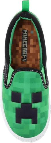 Miniatura 4 de Minecraft Zapatos sin cordones para niños pequeños, zapatos deportivos casuales para patinaje, forro polar verde con licencia oficial de star wars