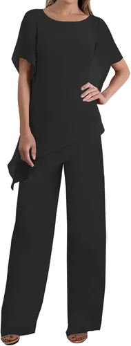 Miniatura 4 de JAEDEN Mother of the Bride Pantsuits Chiffon - Long Jumpsuits Sleeves Mother Groom