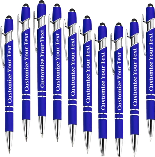 Miniatura 27 de Hasta 500 bolígrafos personalizados a granel con lápiz capacitivo, grabado, juego de bolígrafos con tu nombre, texto para mujeres de negocios