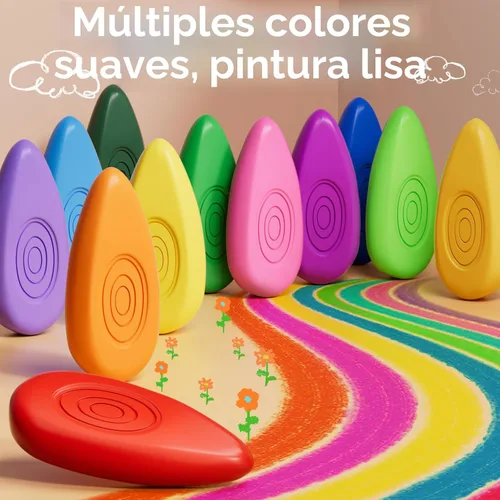 Miniatura 3 de Four Candies - Crayones para niños pequeños, no tóxicos, lavables, irrompibles y fáciles de agarrar, perfectos para manos pequeñas, colorantes y 24