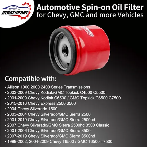 Miniatura 3 de Filtro de transmisión compatible con Allison 1000 2000 2400 Series, motor Duramax Diesel 6.6L, 01-19 Chevy Silverado/GMC Sierra 2500HD, 03-09