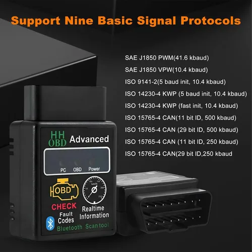 Miniatura 4 de Escáner Bluetooth OBD2 para automóvil, herramienta de escaneo OBDII inalámbrico, lector de código de diagnóstico de motor automático, probador
