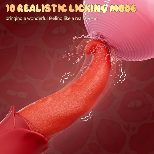 Miniatura 4 de Vibrador de juguetes sexuales para adultos para mujeres, vibrador de punto G, consolador de rosa, juguetes sexuales con 10 lamidas y 10 modos