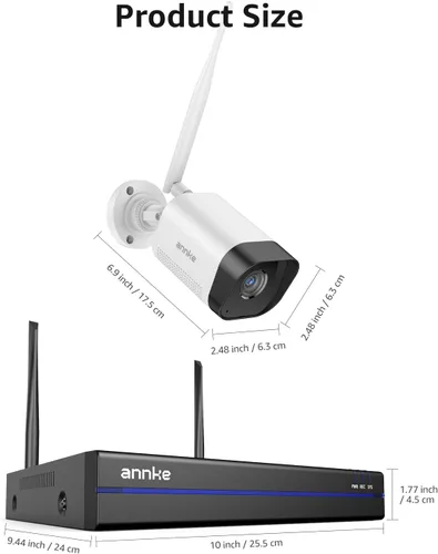 Miniatura 8 de Sistema de cámara inalámbrica ANNKE, NVR de seguridad 4K ampliable a 16 canales, 4 cámaras para exteriores de 3 MP, audio de 2 vías, WiFi de doble