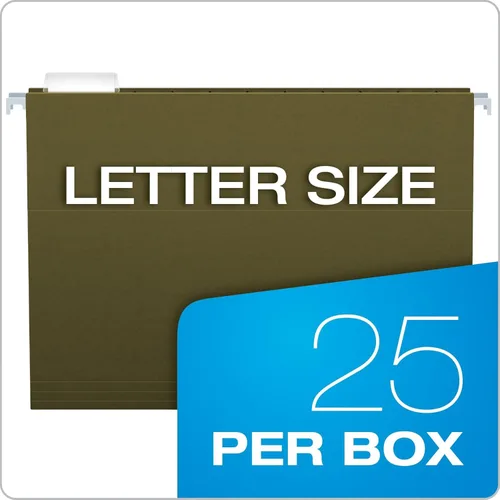 Miniatura 5 de Pendaflex Carpetas colgantes de archivos, tamaño carta, verde estándar, pestañas ajustables de corte 1/5, 25 por caja (81602), verde estándar