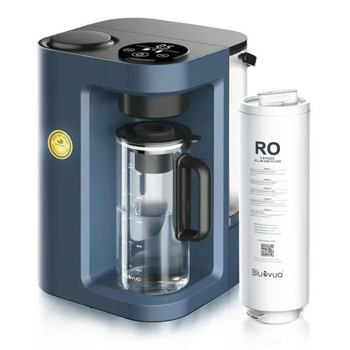 Miniatura 8 de Bluevua RO100ROPOT-LITE Sistema de filtro de agua de ósmosis inversa para encimera, purificación de 5 etapas, proporción de puro a drenado de 3:1