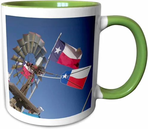 Miniatura 8 de 3dRose TEXAS, Panhandle Amarillo Old Water Pump, Banderas, US44 WBI0069 - Walter Bibikow - Taza negra de dos tonos de 11 onzas