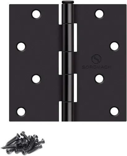 Miniatura 16 de Bisagra para puerta interior de 4 pulgadas, bisagras interiores de 4 pulgadas, color negro mate, bisagras interiores de 4 pulgadas, bisagra de Negro