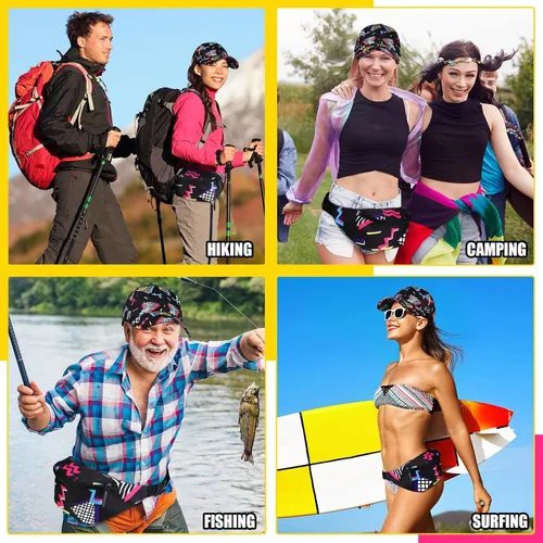 Miniatura 6 de Sotiff Trajes retro de 2 piezas de los años 80 y 90 para mujeres y hombres, riñonera y sombrero de los años 80, disfraces de los años 90, cintura