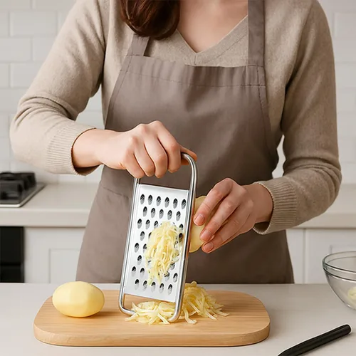 Miniatura 3 de Paquete de 2 ralladores de queso de mano, ralladores planos de acero inoxidable grueso para cocina, adecuado para papas, verduras, mantequilla