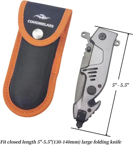 Miniatura 3 de Funda de nailon para Gerber MP600 multiherramienta de 5 pulgadas, estuche de transporte horizontal para cuchillos de bolsillo plegable de 5.1 a 5.5