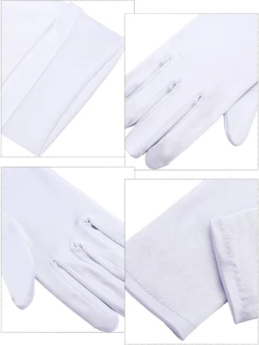 Miniatura 4 de 4 pares de guantes cortos de satén para mujer guantes de longitud a la muñeca guantes de ópera