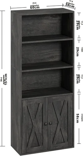 Miniatura 3 de IRONCK Estanterías y librerías industriales con puertas de 11.8 pulgadas de profundidad, estanterías de pie con 5 niveles de almacenamiento, muebles