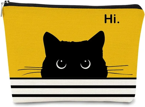 Miniatura 13 de Regalos de Gatos - Pequeña bolsa de maquillaje, bolsa de cosméticos para amantes de los gatos, bolsa de maquillaje para adolescentes y mujeres, cat 1