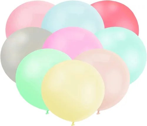 Miniatura 7 de 24 globos pastel de 18 pulgadas, grandes, redondos, gigantes, globos de látex para Pascua, cumpleaños, bodas, baby shower, decoraciones con borlas